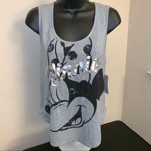 SOLD - Minnie Sexy Back Foil Lettered Tank.